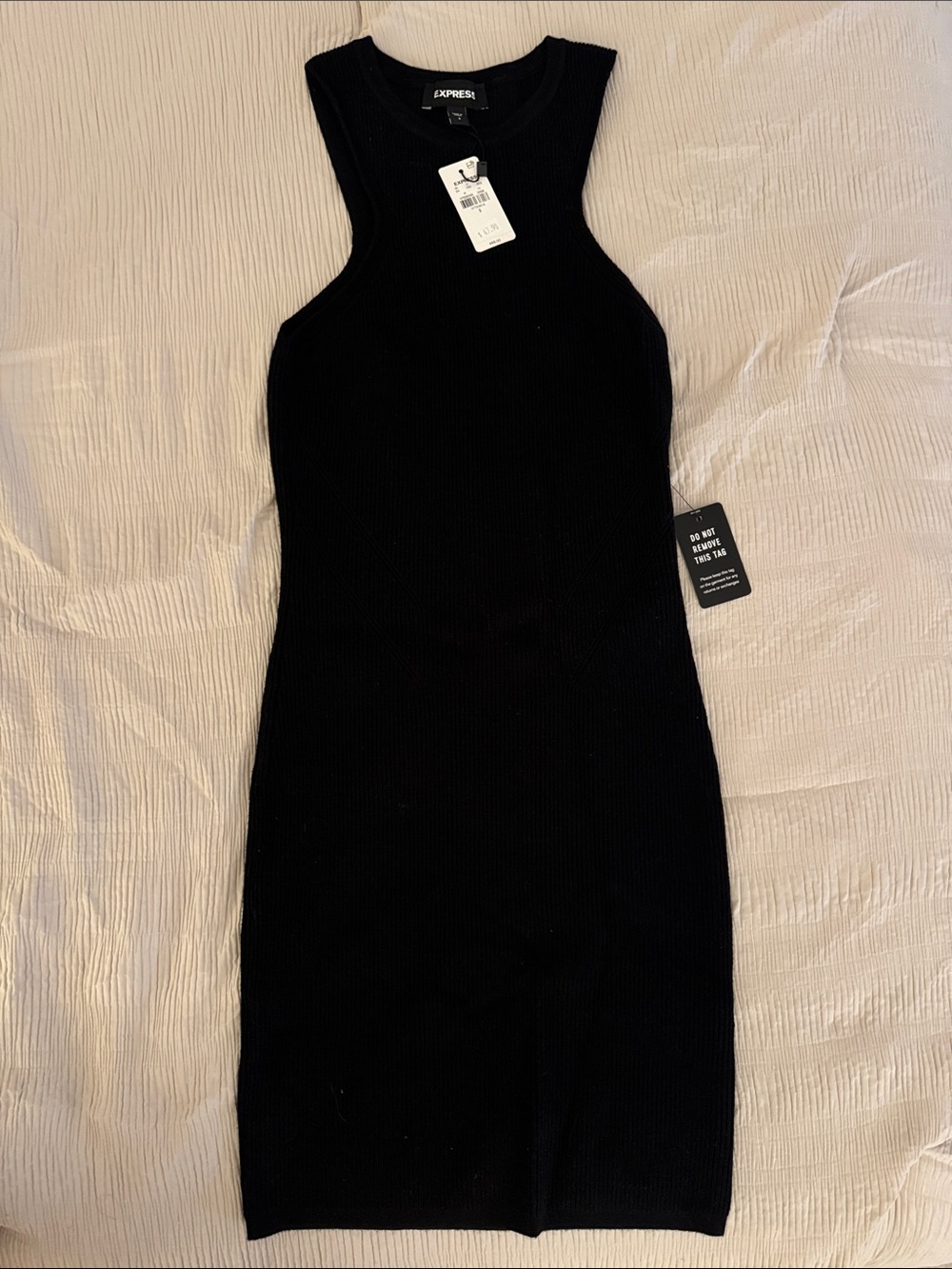 Express Black Sleeveless Ribbed Mini Dress